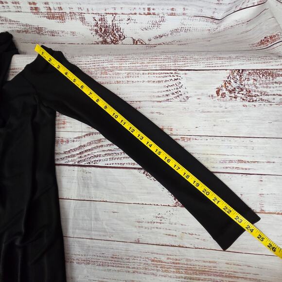 Alexander Wang Black Off Shoulder Halter Dress Sz 4 Silky Shapely Glam Lux Party - Picture 14 of 15